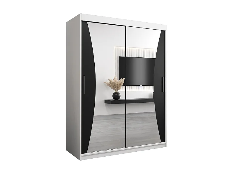 ARMARIO MONACO DE PUERTAS CORREDERAS 200/150/62 2 puertas (blanco/negro)