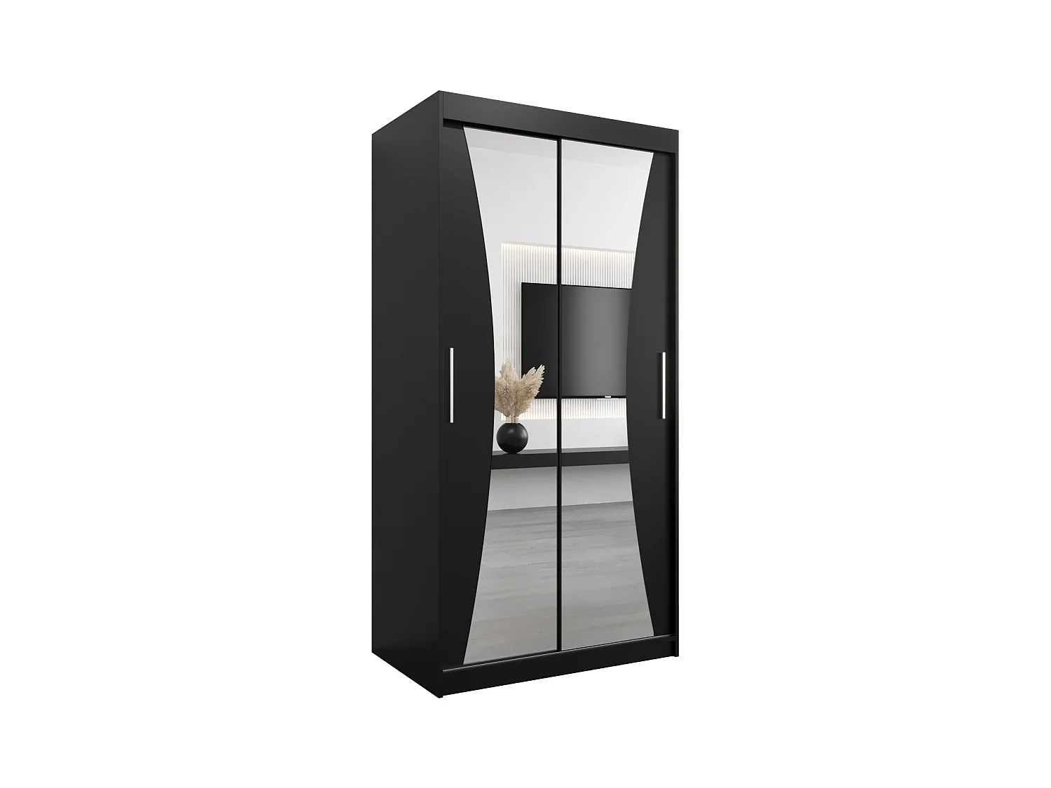 SCHWEBETÜRENSCHRANK MONACO 200/100/62 2-türig (Schwarz/Schwarz)