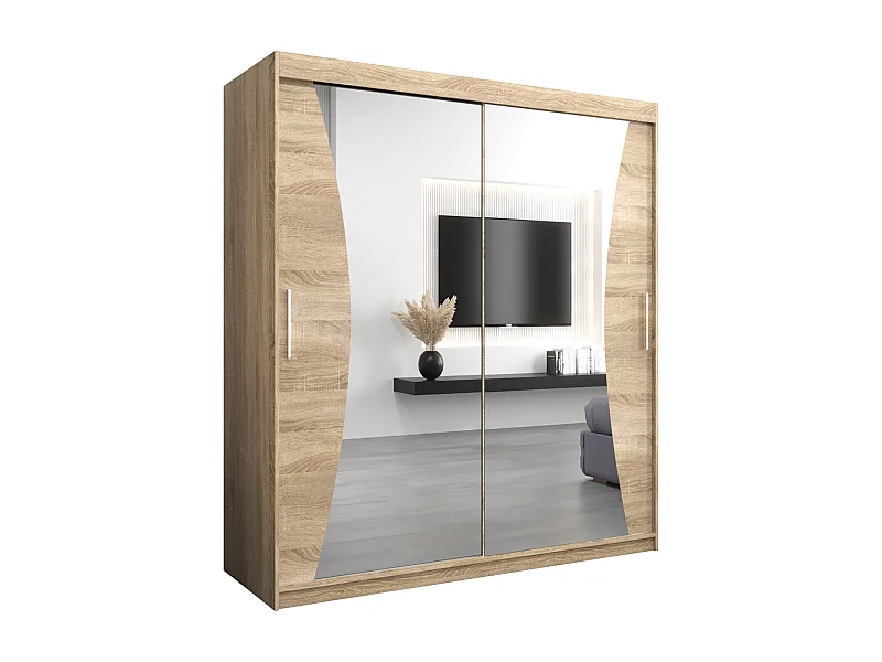 MONACO KLEDINGKAST MET SCHUIFDEUREN 200/180/62 2 deuren (sonoma/sonoma)