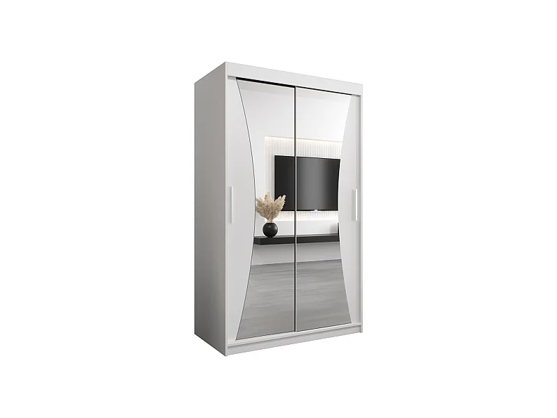 SCHWEBETÜRENSCHRANK MONACO 200/120/62 2-türig (Weiß/Weiß)