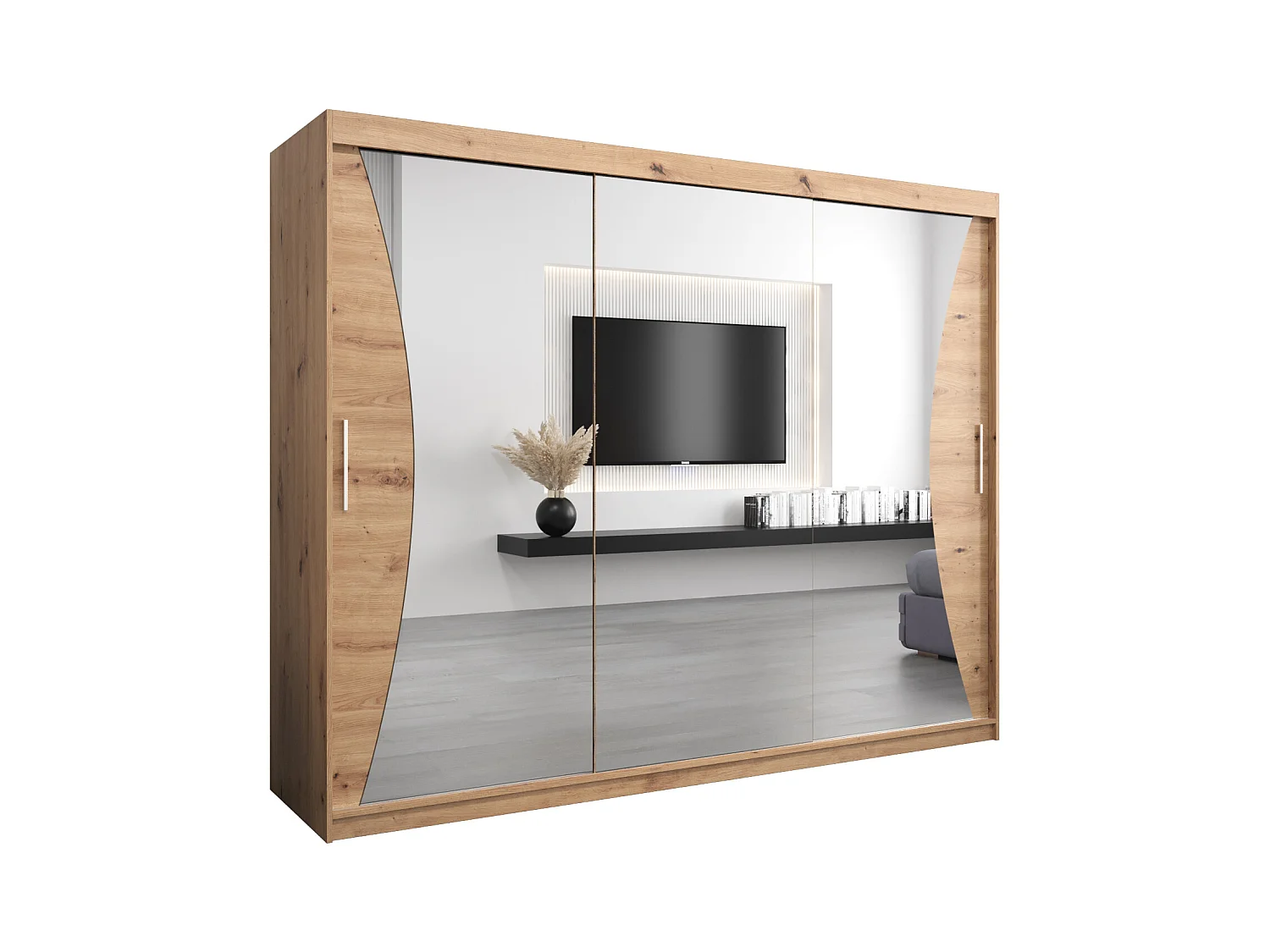 ARMOIRE MONACO À PORTES COULISSANTES 200/250/62 3 Portes (Artisan/Artisan)