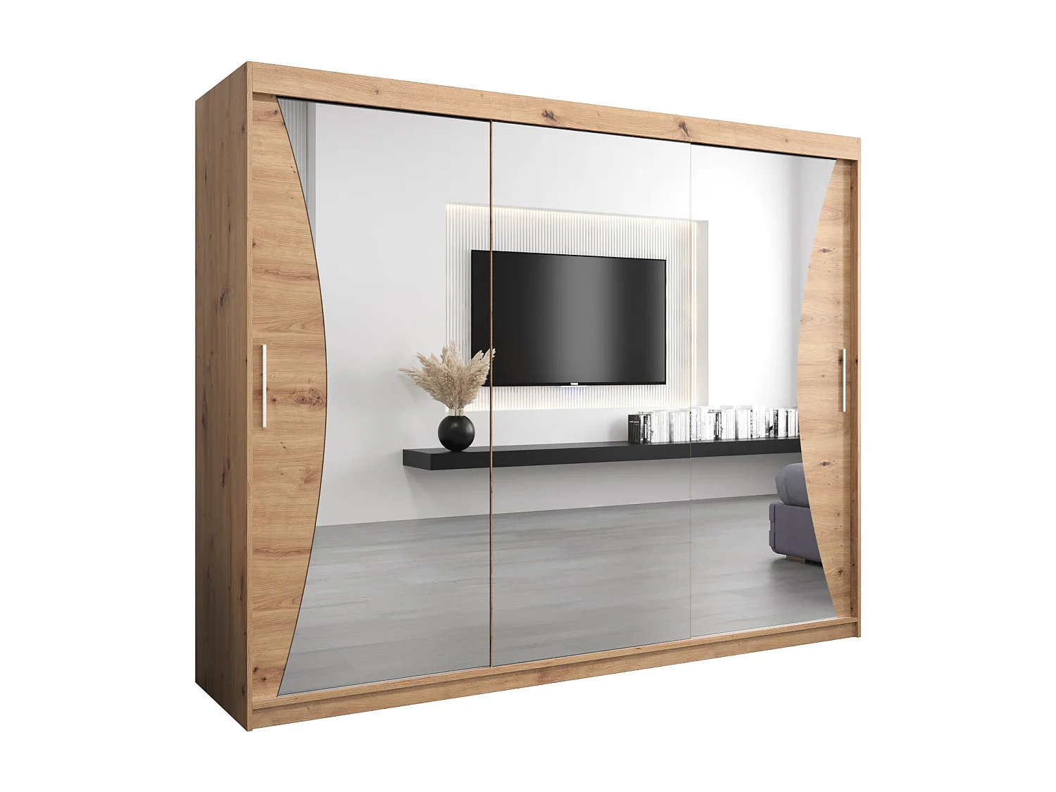 ARMOIRE MONACO À PORTES COULISSANTES 200/250/62 3 Portes (Artisan/Artisan)