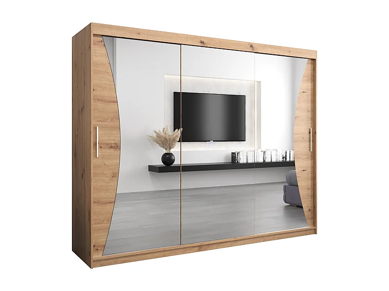 ARMOIRE MONACO À PORTES COULISSANTES 200/250/62 3 Portes (Artisan/Artisan)