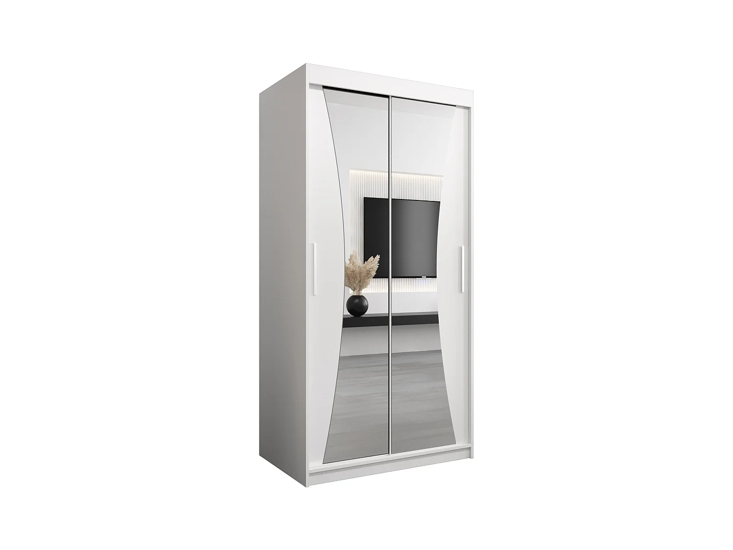 SCHWEBETÜRENSCHRANK MONACO 200/100/62 2-türig (Weiß/Weiß)