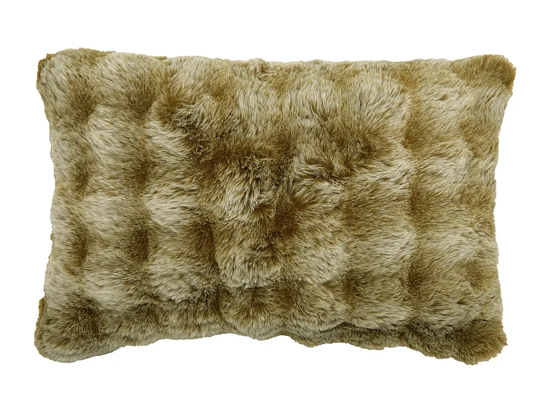Housse de coussin fausse fourrure 40x60 cm ASTRAKAN jaune foin