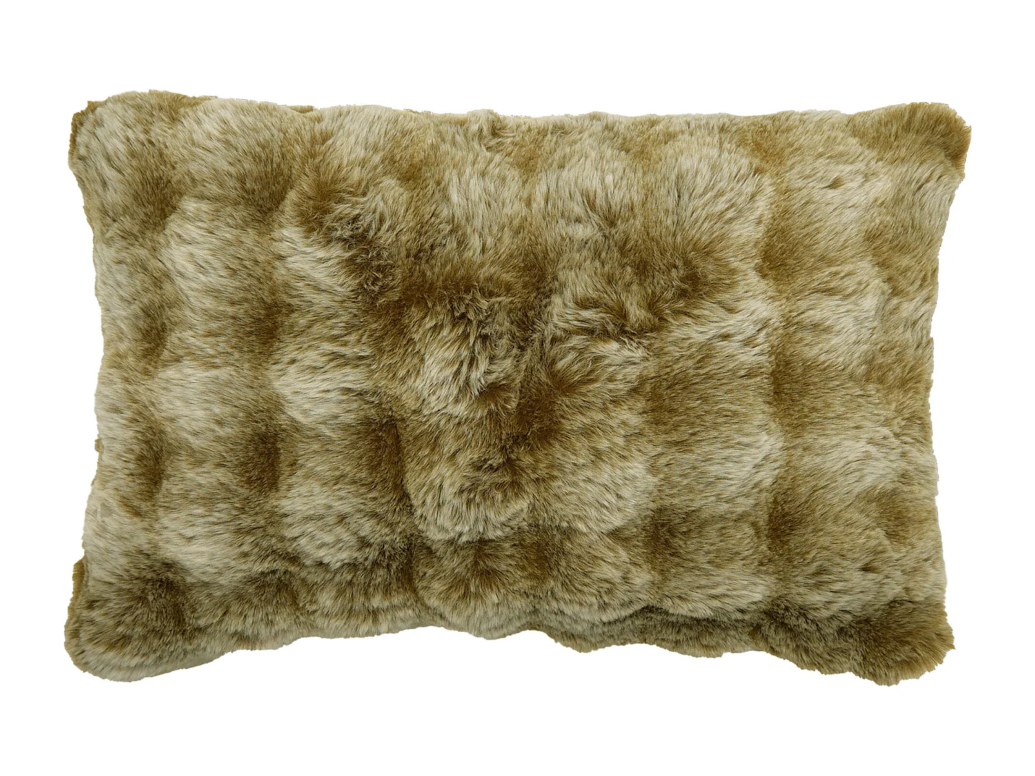 Housse de coussin fausse fourrure 40x60 cm ASTRAKAN jaune foin