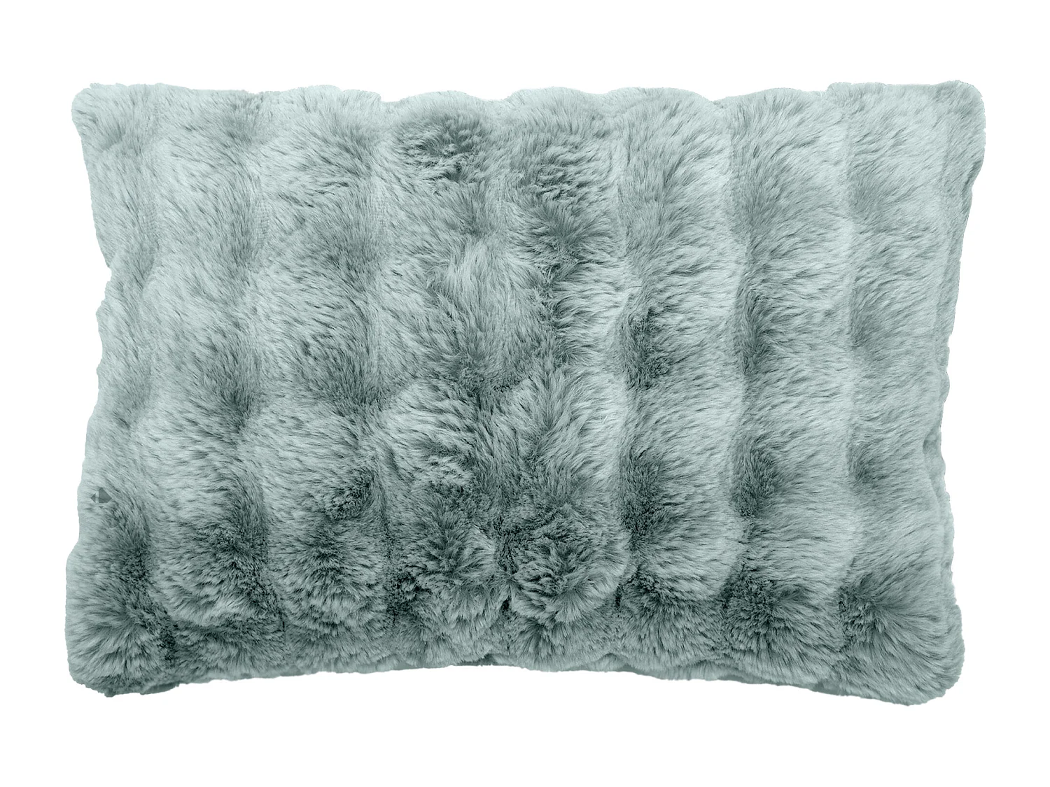 Housse de coussin fausse fourrure 55x80 cm ASTRAKAN bleu glacier