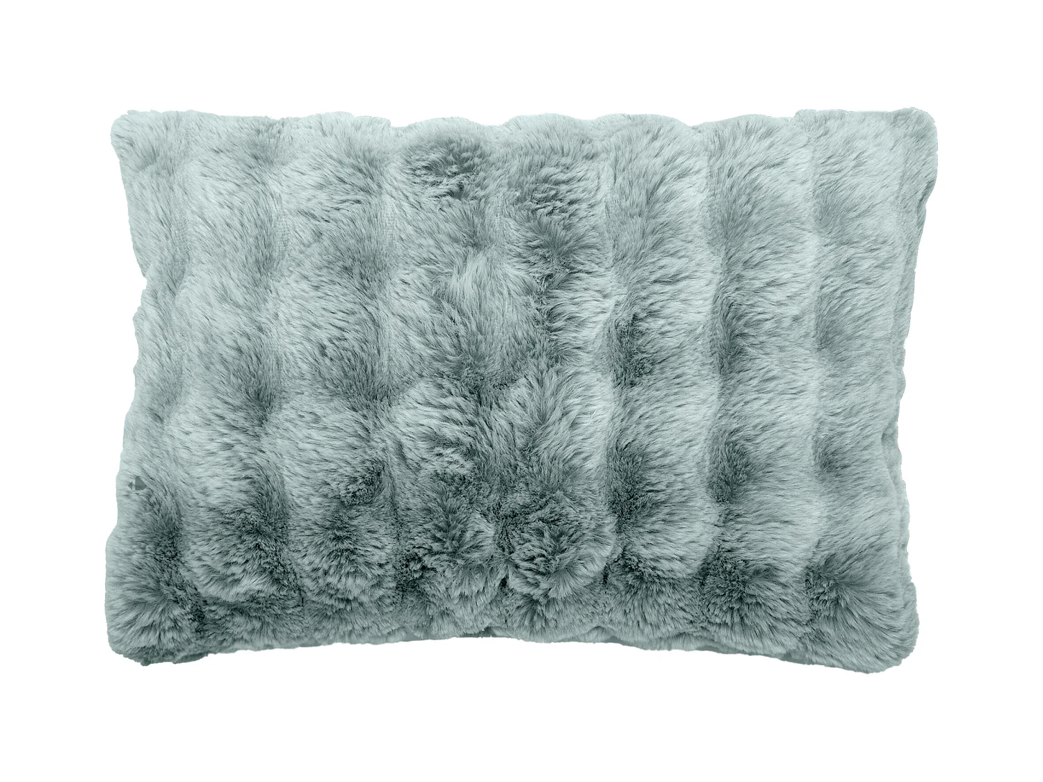 Housse de coussin fausse fourrure 55x80 cm ASTRAKAN bleu glacier