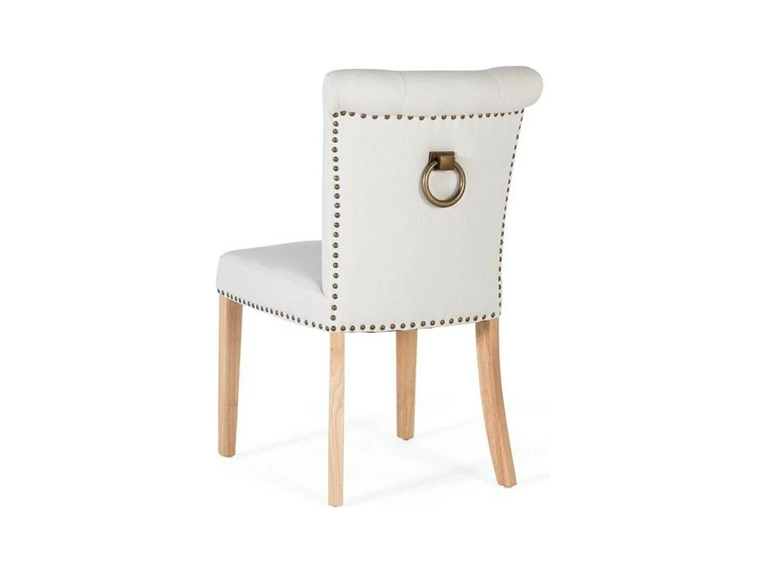 Set de 4 sillas de tela y madera beige 86x51x64