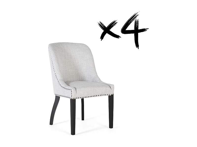 Lot de 2 chaises Tissu Gris - Décoration d'Autrefois