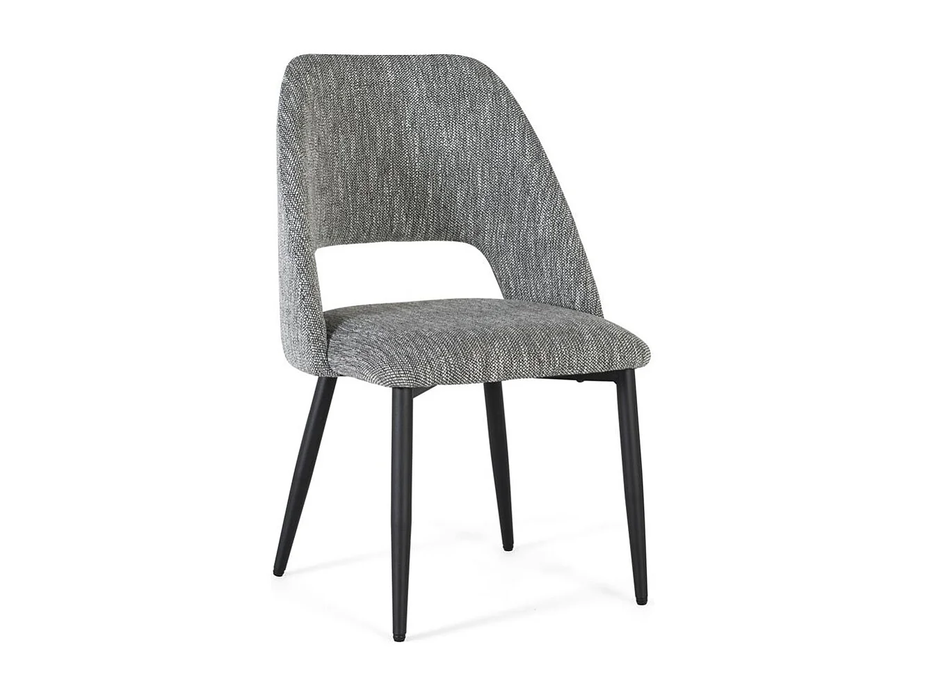 Lot de 2 chaises en tissu gris et métal