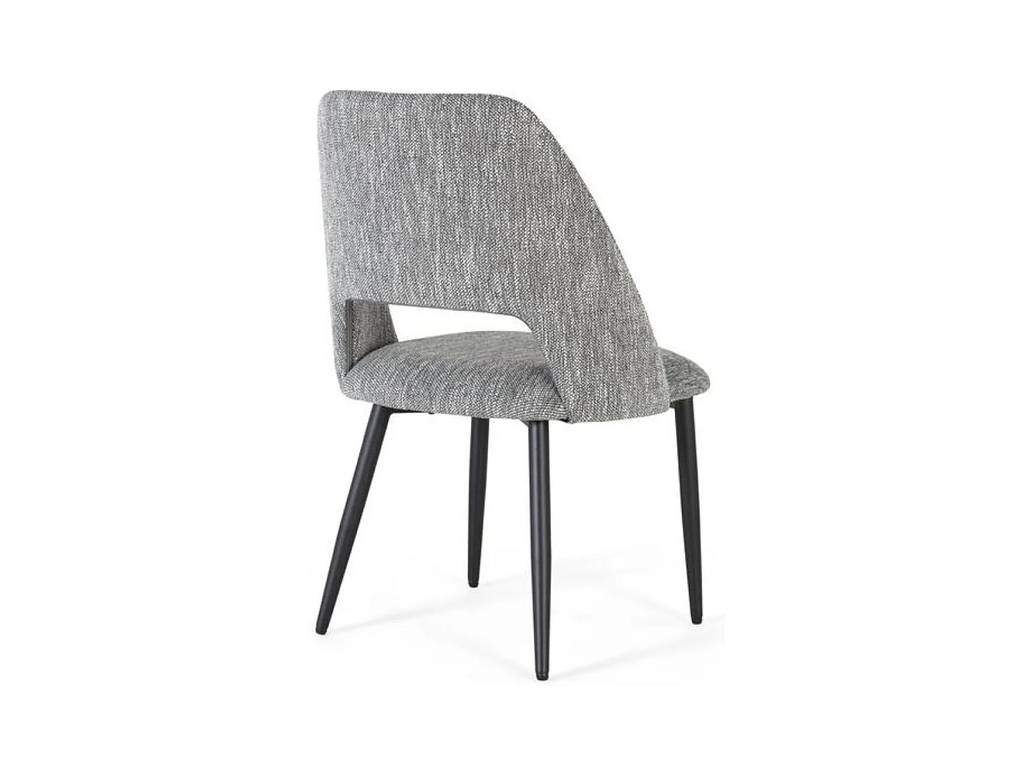 Set aus 4 Stühlen aus grauem Stoff und Metall