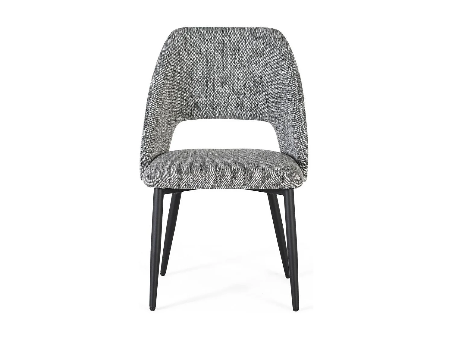 Lot de 2 chaises en tissu gris et métal