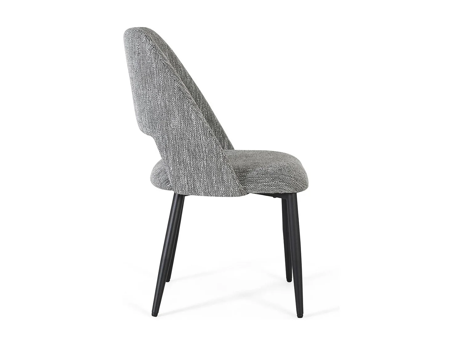 Lot de 2 chaises en tissu gris et métal