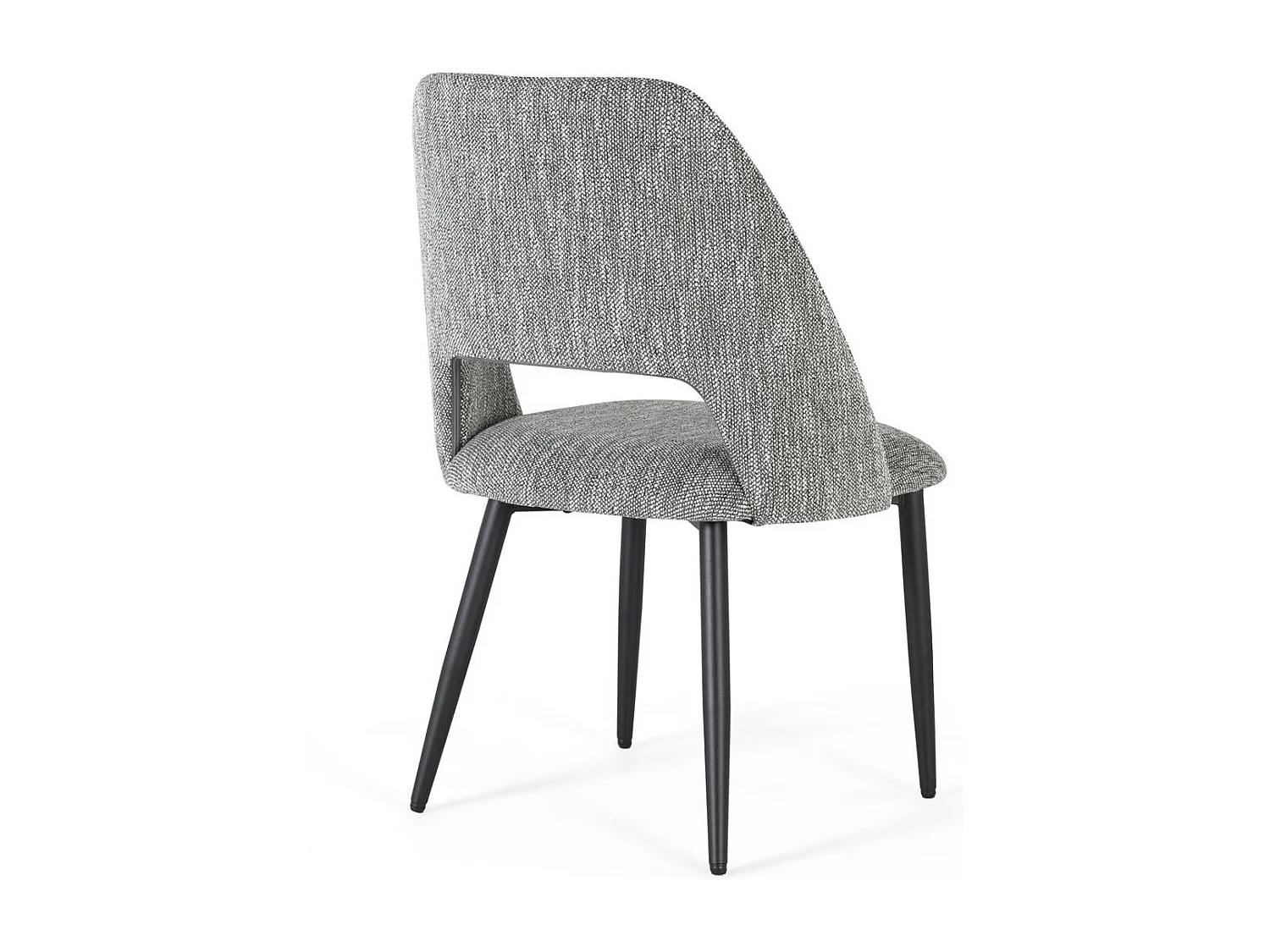 Lot de 2 chaises en tissu gris et métal