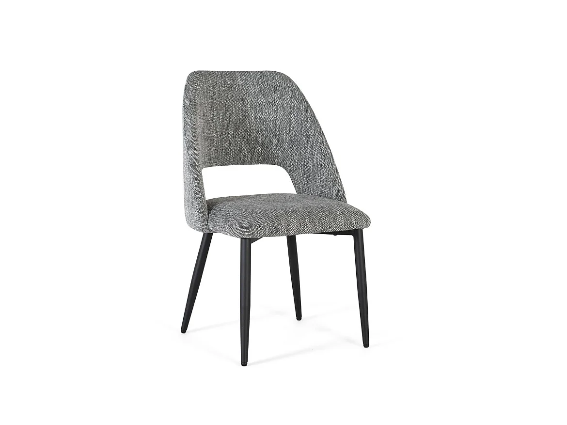 Kavel van 2 chaise longues in grijs en metalen stof