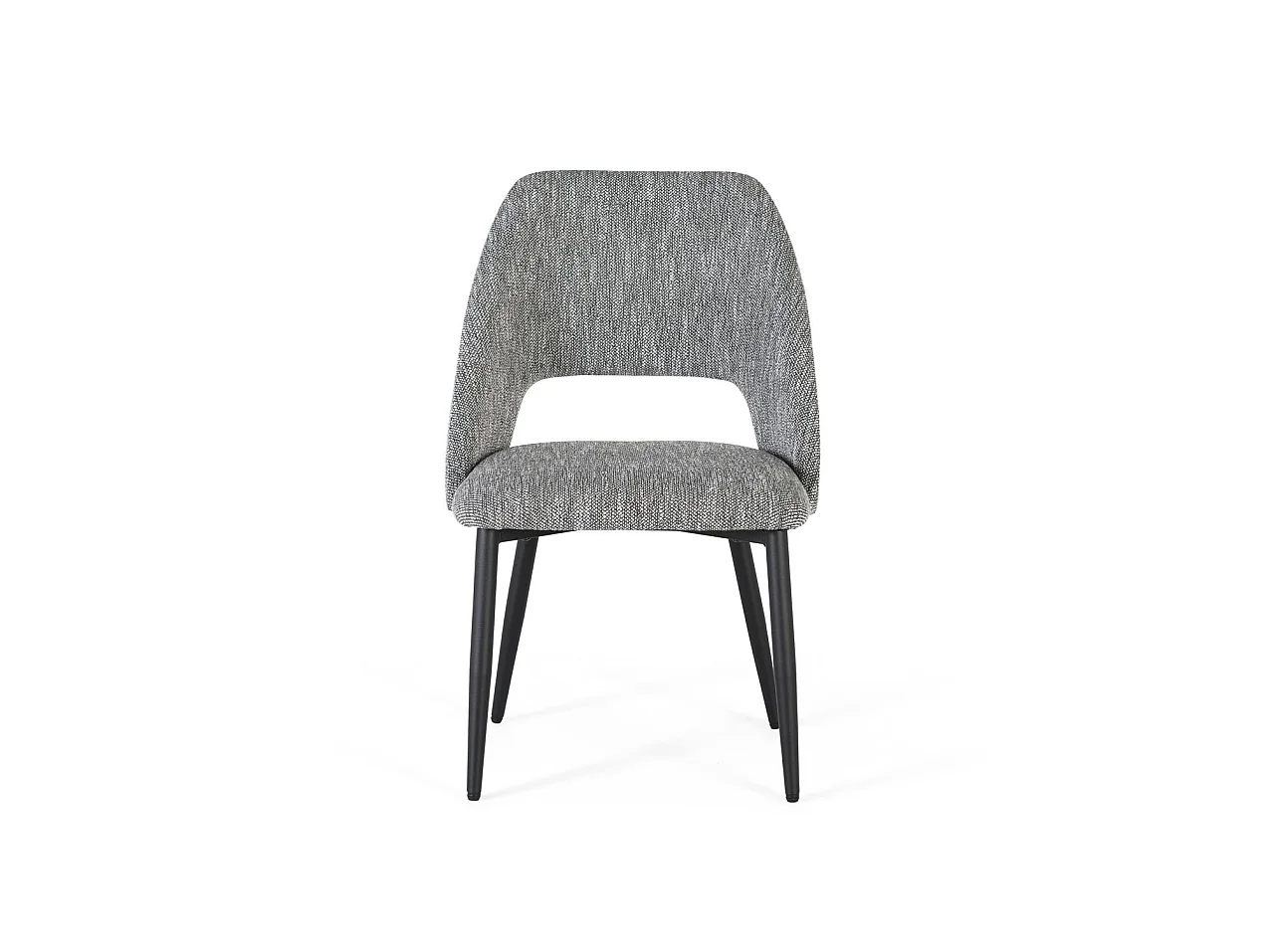 Kavel van 2 chaise longues in grijs en metalen stof