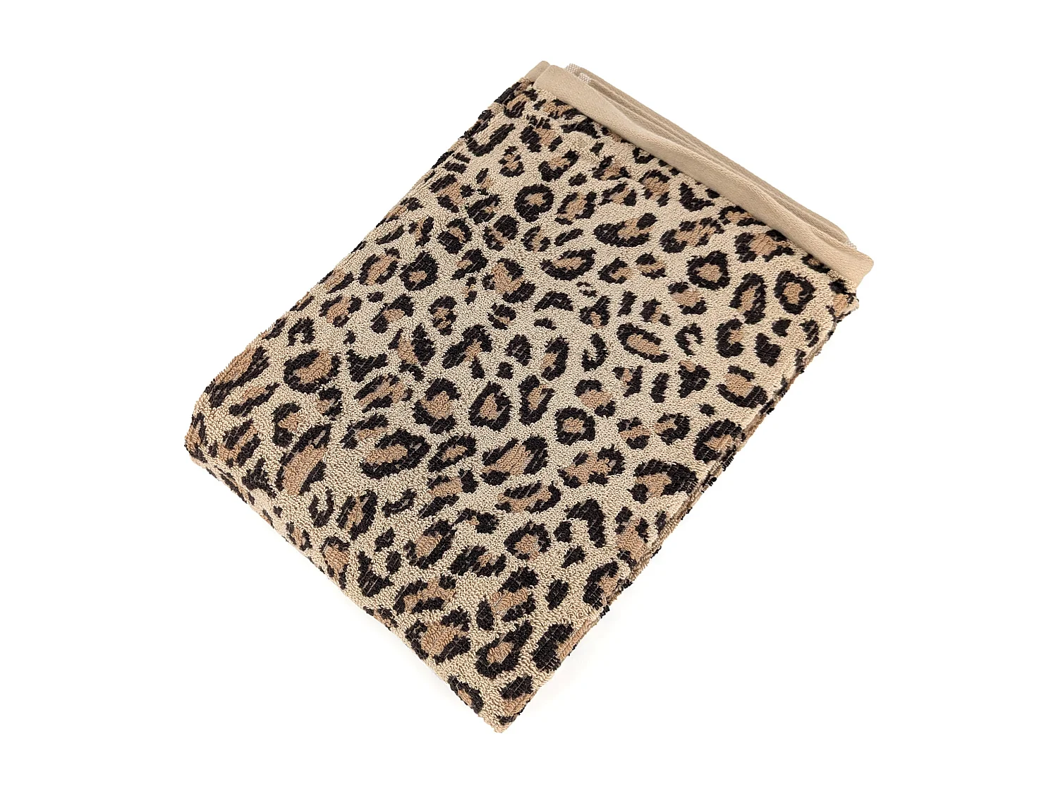 Serviette de toilette 50x100 cm pur coton collection LEOPARD beige