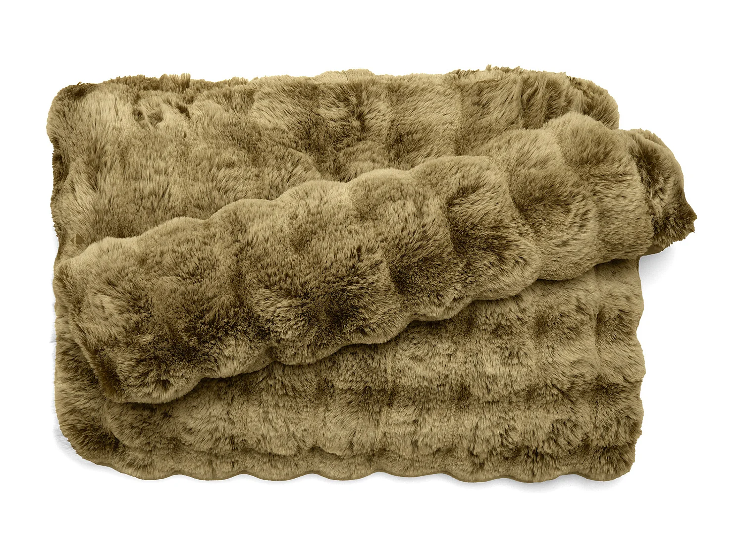 Maxi plaid 150x190 cm ASTRAKAN fausse fourrure dégradé jaune foin