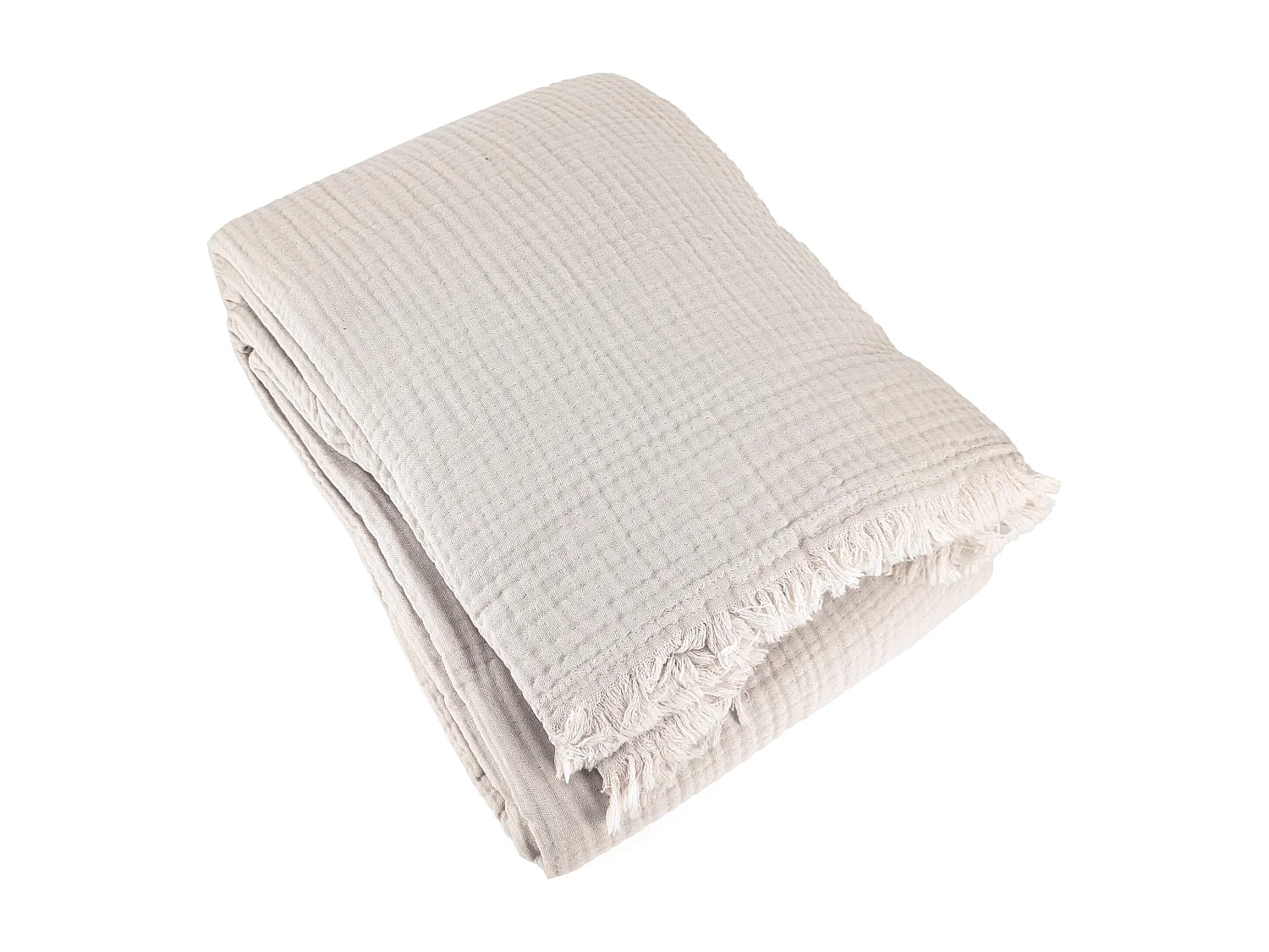 Couvre-lit 260x240 cm coton collection PAROS beige ficelle