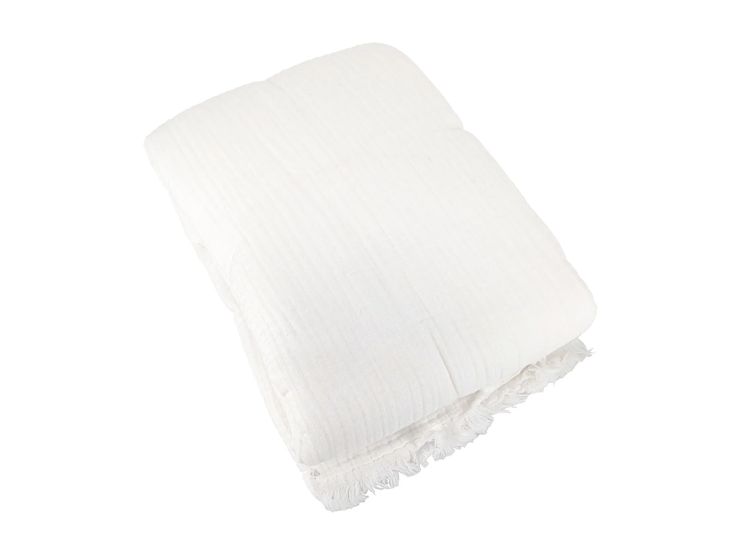 Couvre-lit 260x240 cm coton collection PAROS blanc neige