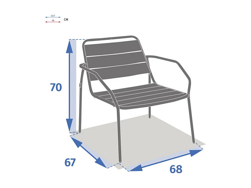 Fauteuil salon extérieur métal Phuket olive Hespéride