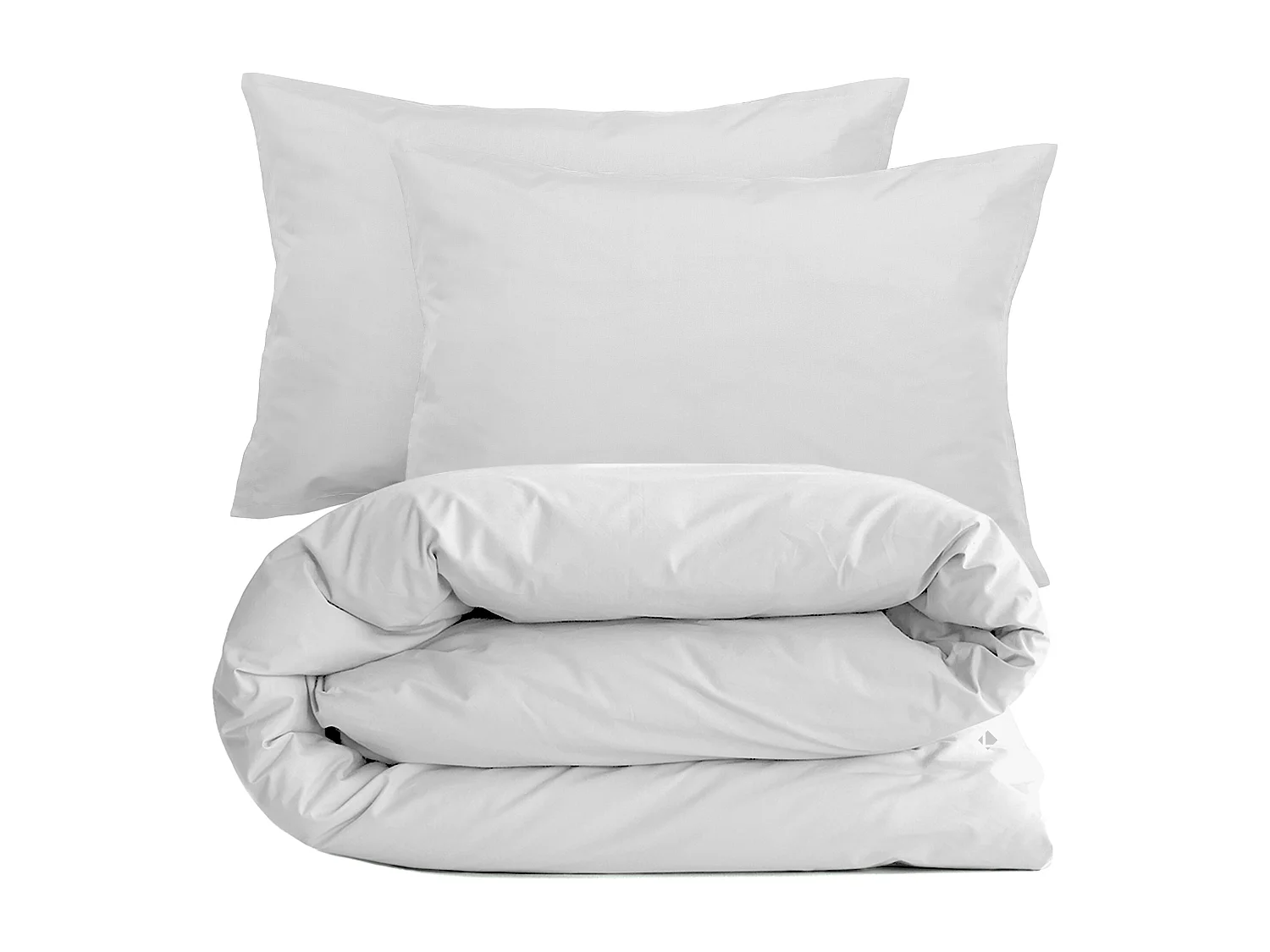 Parure de lit 280x240 cm set 50x70 cm percale MANOIR gris Perle