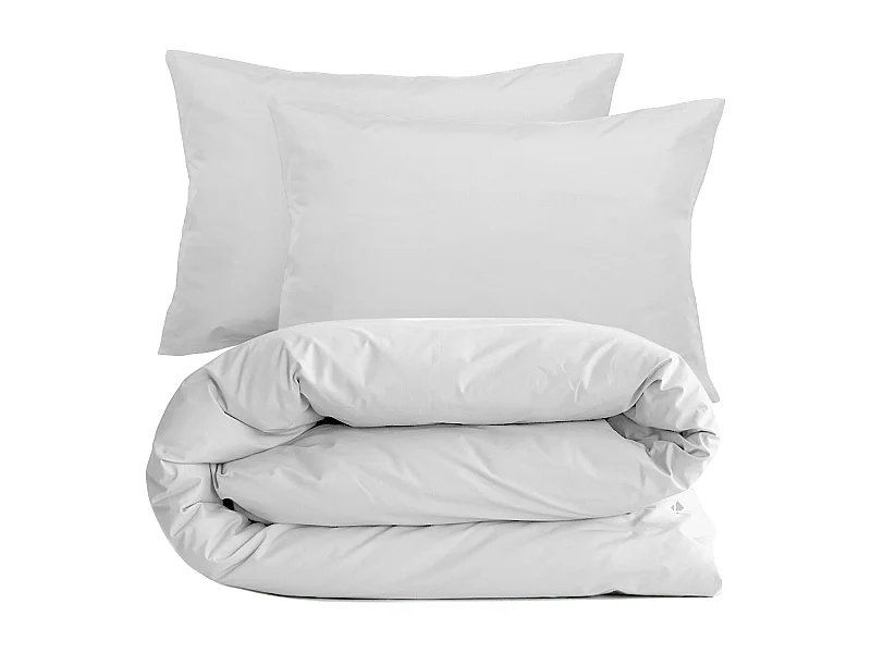 Parure de lit 280x240 cm set 50x70 cm percale MANOIR gris Perle