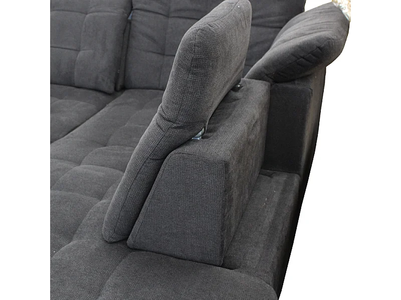 Canapé d'angle droit Karolina convertible têtières ajustables