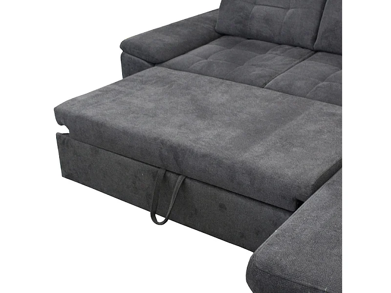 Canapé d'angle droit Karolina convertible têtières ajustables