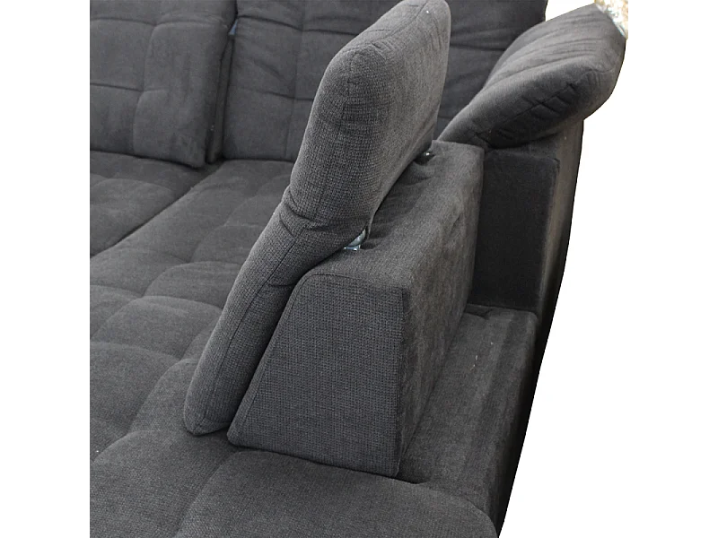 Canapé d'angle droit Karolina convertible têtières ajustables