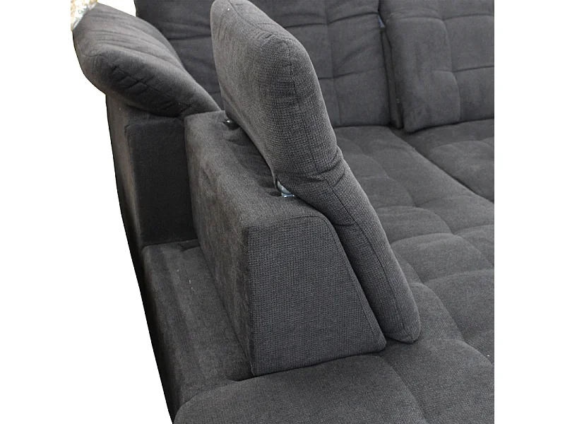 Canapé d'angle gauche Karolina convertible têtières ajustables