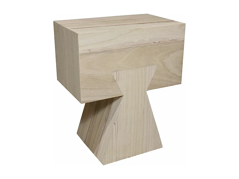 Now's Home - Meuble D'appoint En Bois De Paulownia Naturel 35x22.5x42cm Line