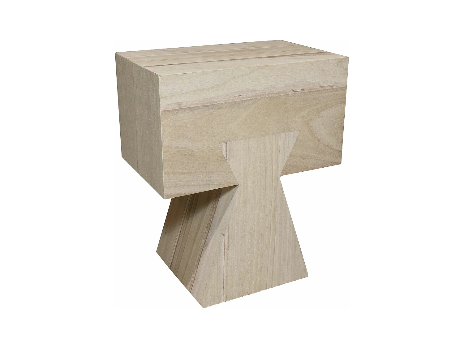 Now's Home - Meuble D'appoint En Bois De Paulownia Naturel 35x22.5x42cm Line
