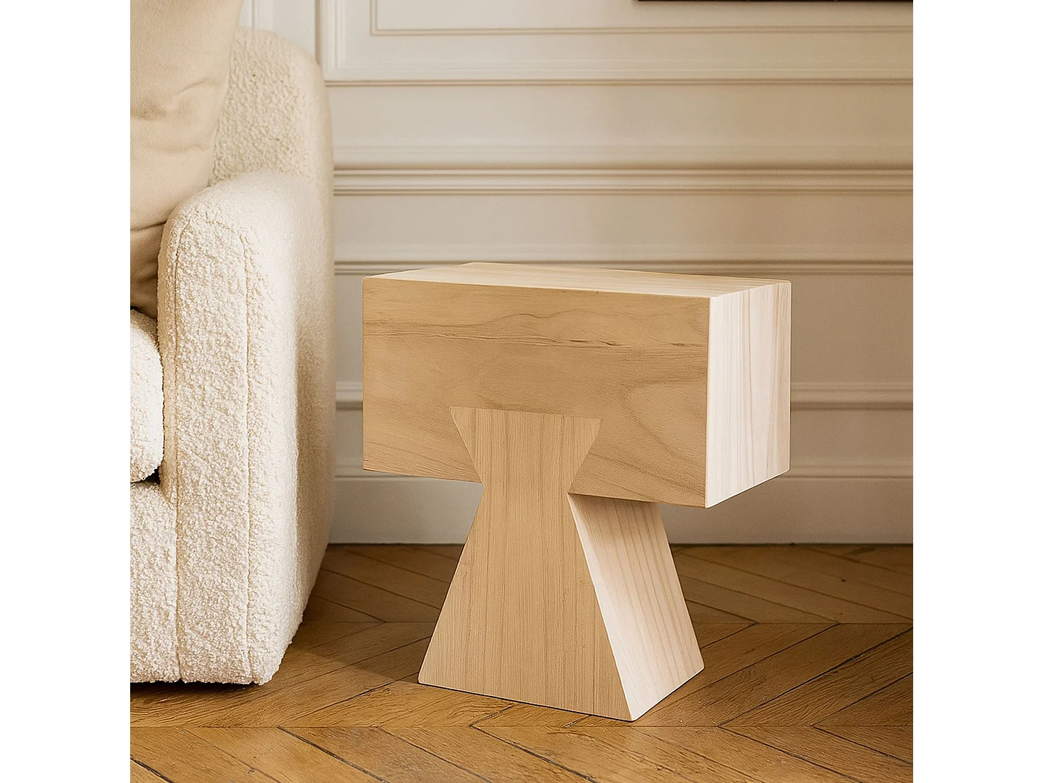 Now's Home - Meuble D'appoint En Bois De Paulownia Naturel 35x22.5x42cm Line