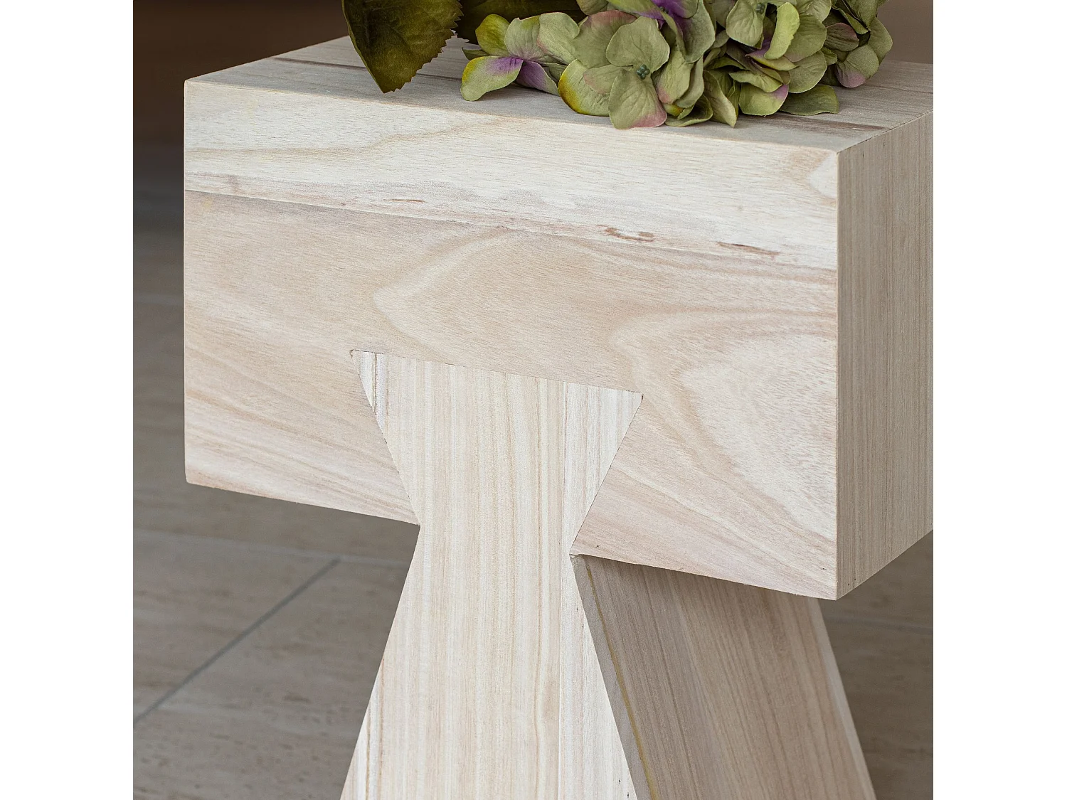 Now's Home - Meuble D'appoint En Bois De Paulownia Naturel 35x22.5x42cm Line