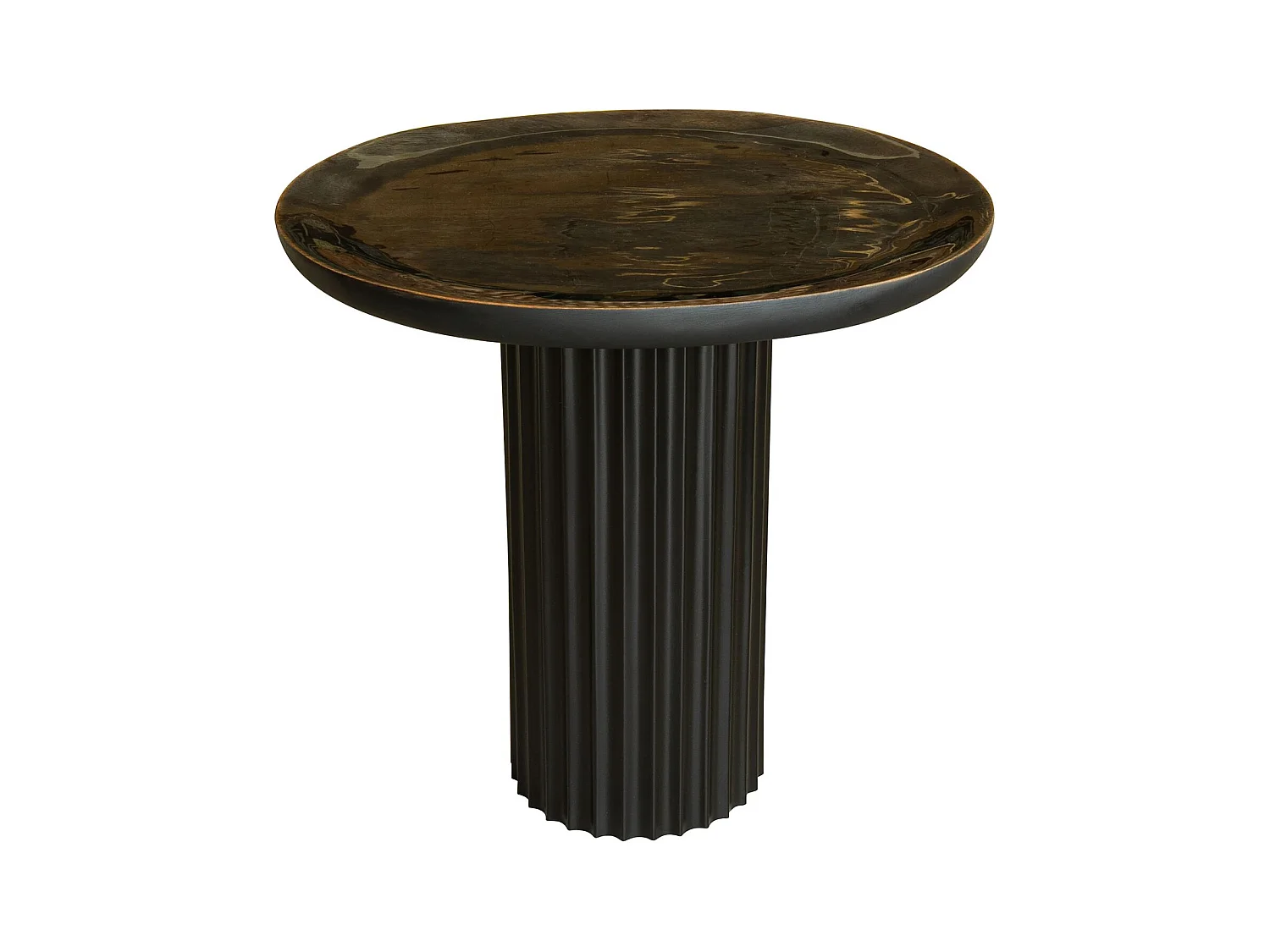 Now's Home - Table D'appoint En Bois De Manguier Et Pied En Metal Noir