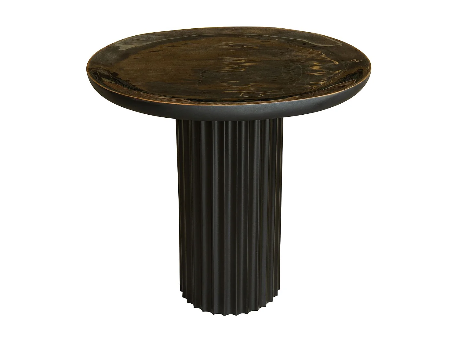 Now's Home - Table D'appoint En Bois De Manguier Et Pied En Metal Noir