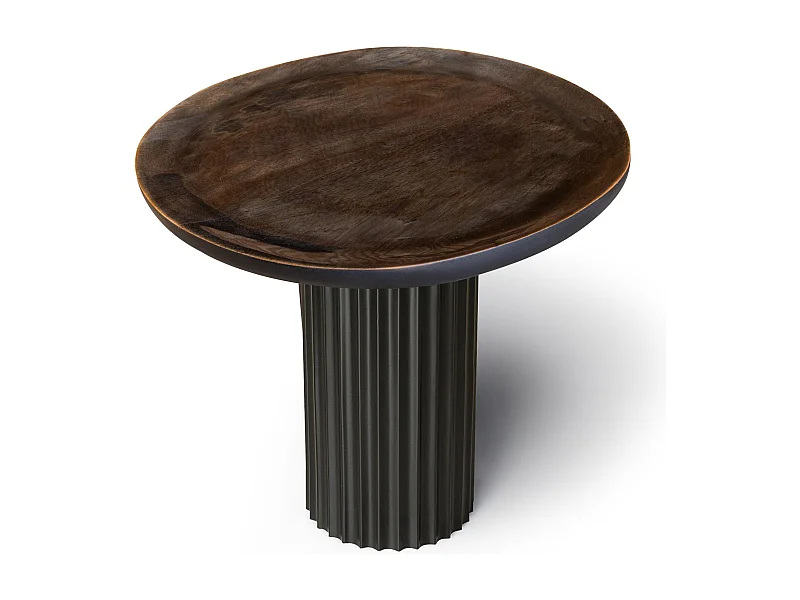 Now's Home - Table D'appoint En Bois De Manguier Et Pied En Metal Noir