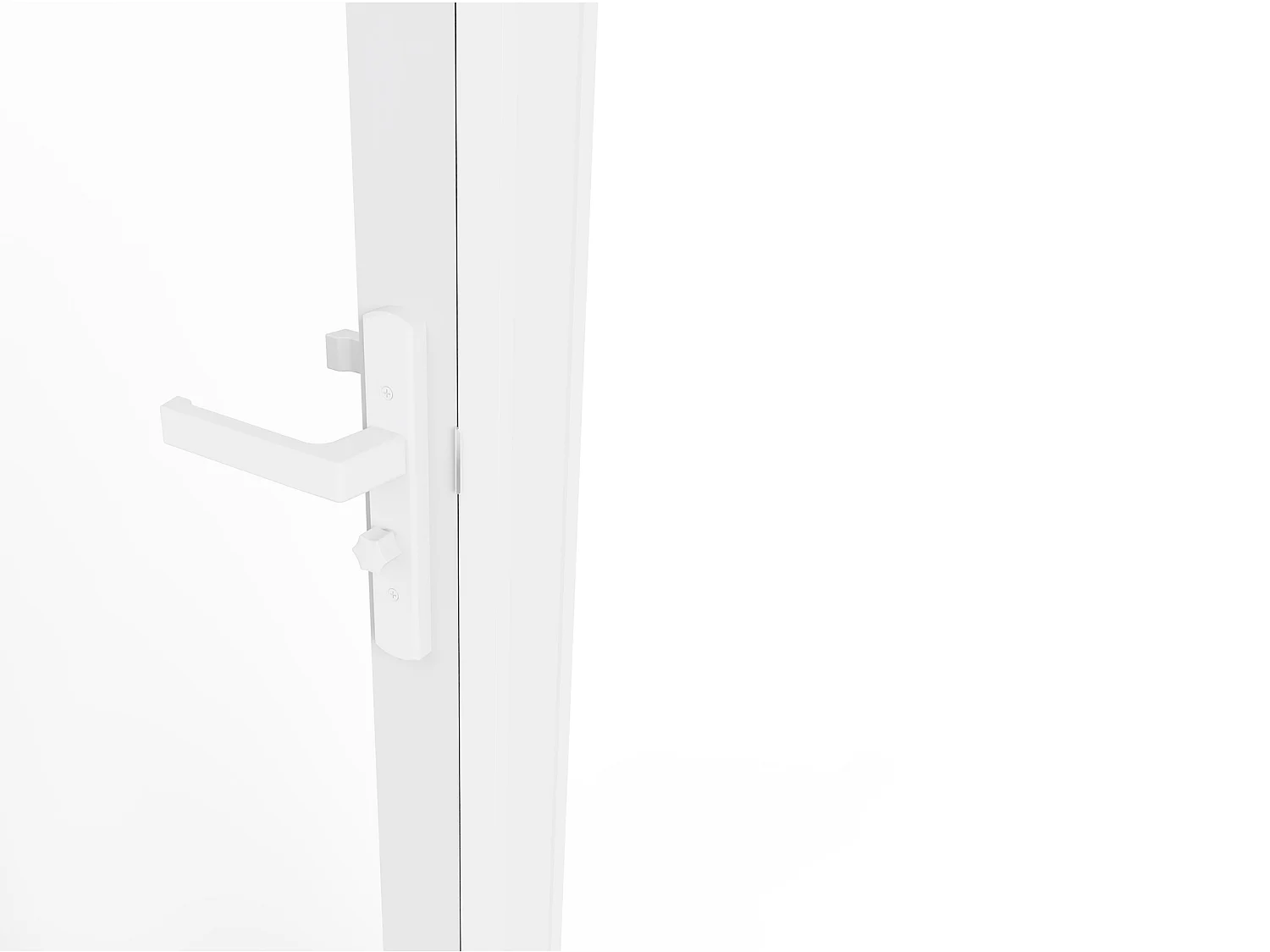 Puerta reversible de aluminio y vidrio templado - Alt. 204 x L73 cm - Blanco - LOXTON