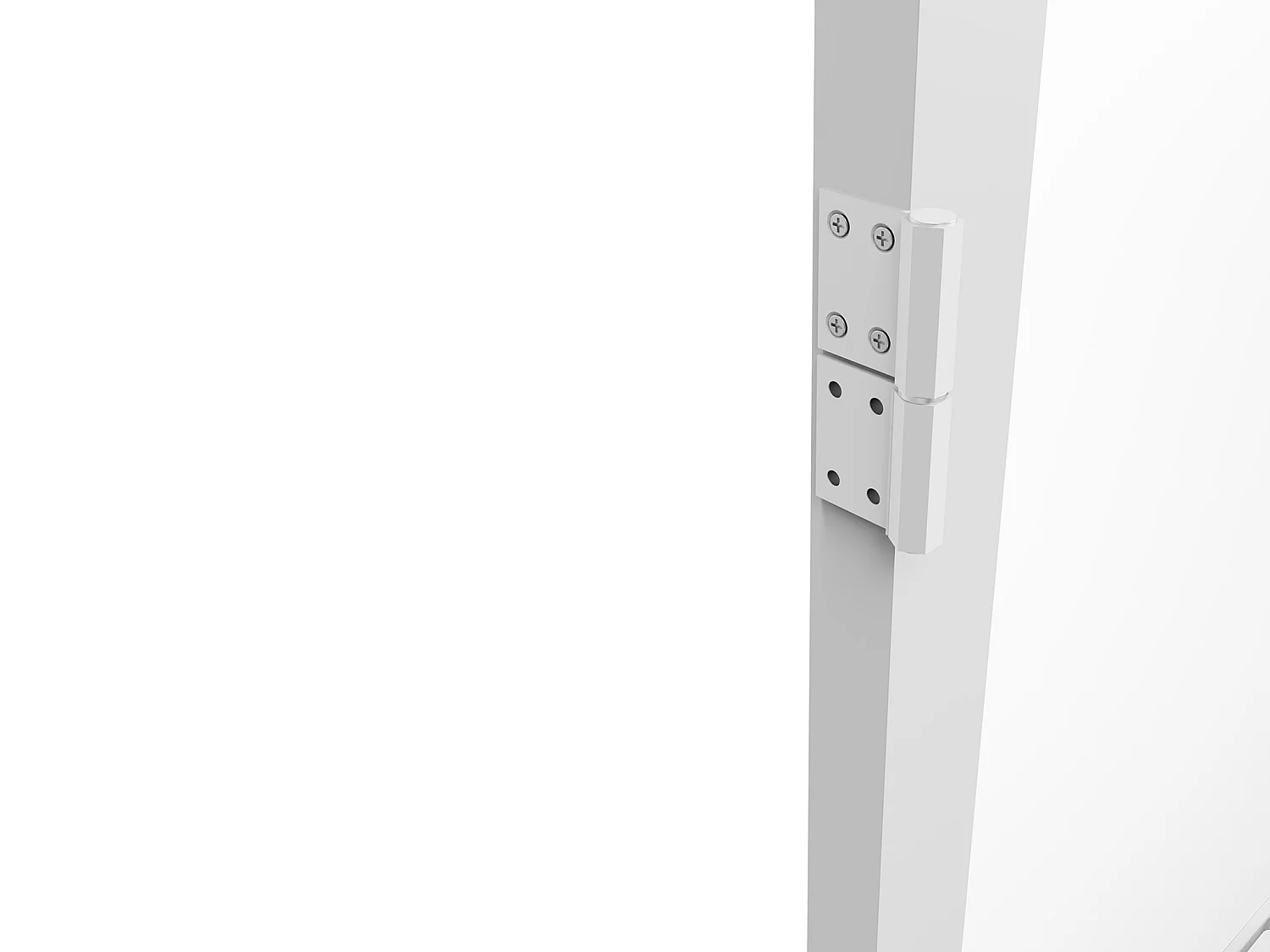 Tür-Set - wendbar - Aluminium & Sicherheitsglas - 204 x 73 cm - Weiß - LOXTON