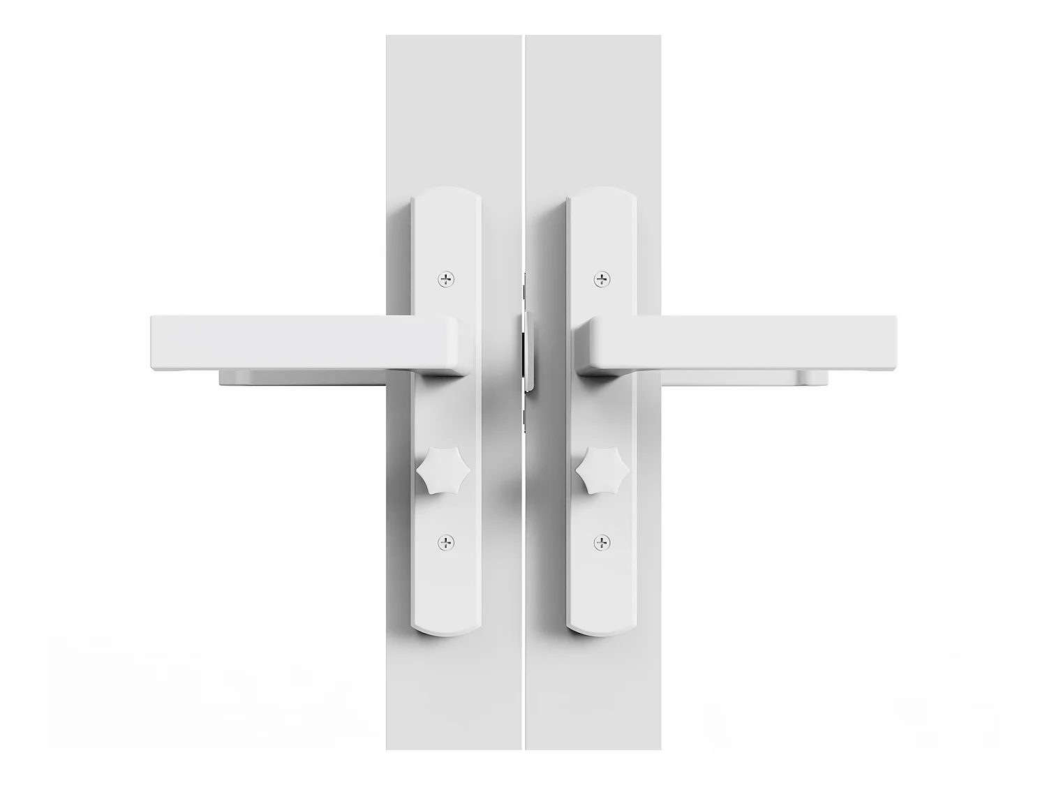 Tür-Set - zwei Flügel - wendbar - Aluminium & Sicherheitsglas - 2 x 204 x 73 cm - Weiß - LOXTON