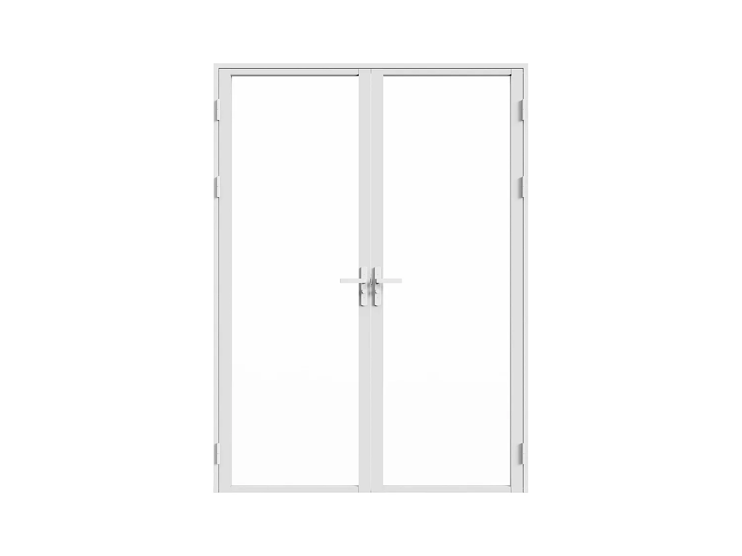 Tür-Set - zwei Flügel - wendbar - Aluminium & Sicherheitsglas - 2 x 204 x 73 cm - Weiß - LOXTON