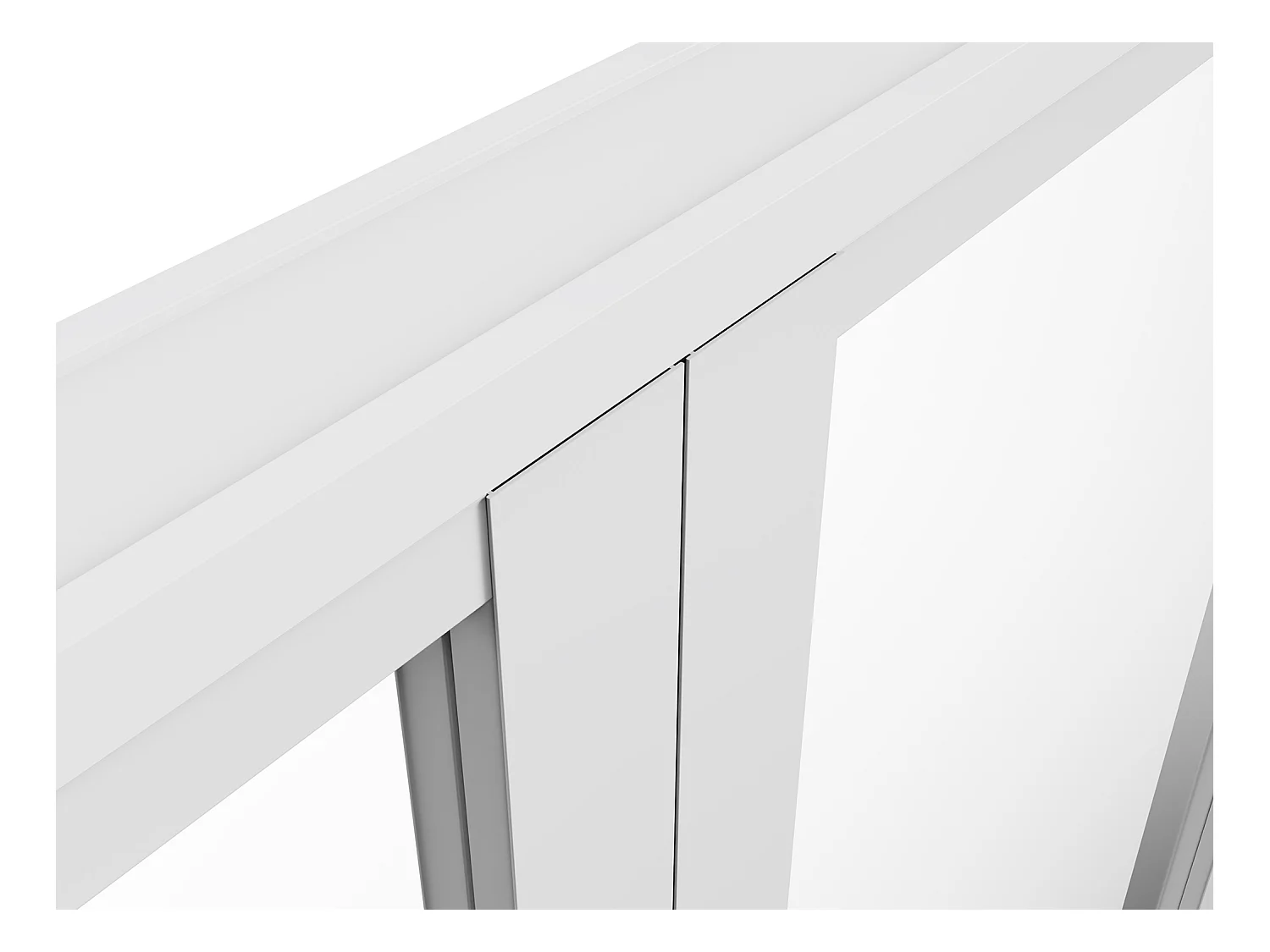 Bloc porte réversible à deux battants en aluminium et verre trempé - 2 x H204 x L73 cm - Blanc - LOXTON