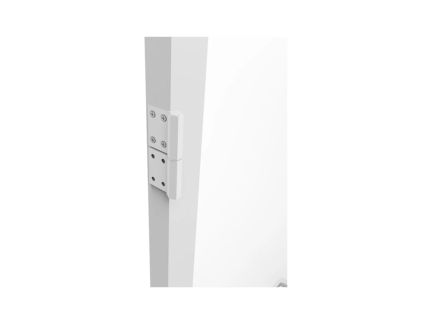 Bloc porte réversible à deux battants en aluminium et verre trempé - 2 x H204 x L73 cm - Blanc - LOXTON