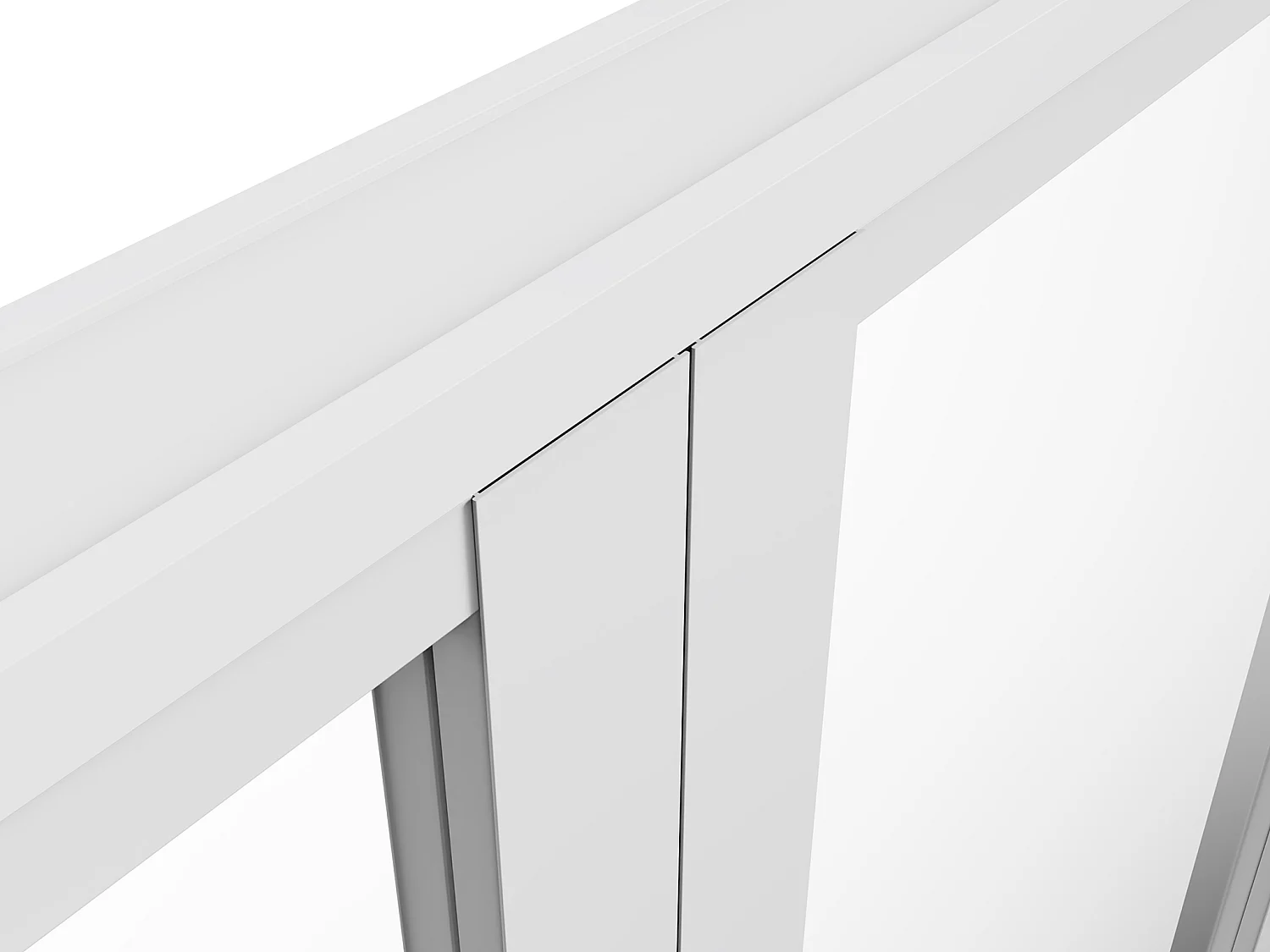 Bloc porte réversible à deux battants en aluminium et verre trempé - 2 x H204 x L73 cm - Blanc - LOXTON