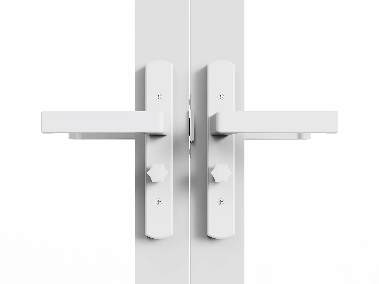 Bloc porte réversible à deux battants en aluminium et verre trempé - 2 x H204 x L73 cm - Blanc - LOXTON