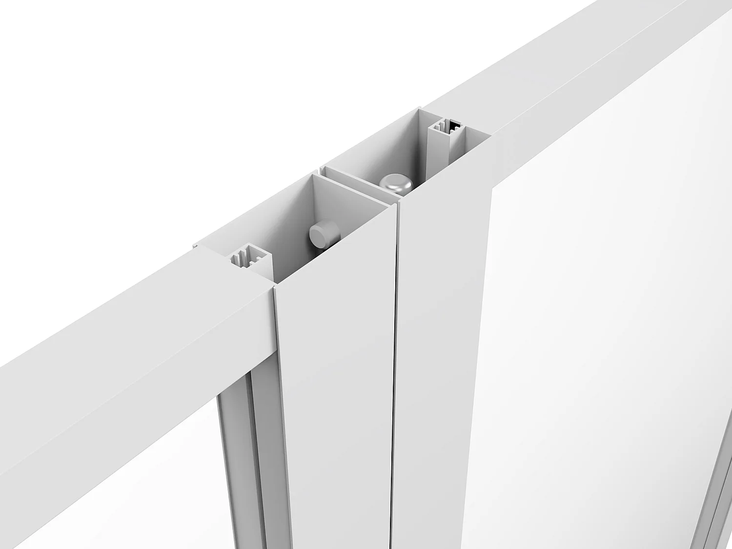 Bloc porte réversible à deux battants en aluminium et verre trempé - 2 x H204 x L73 cm - Blanc - LOXTON