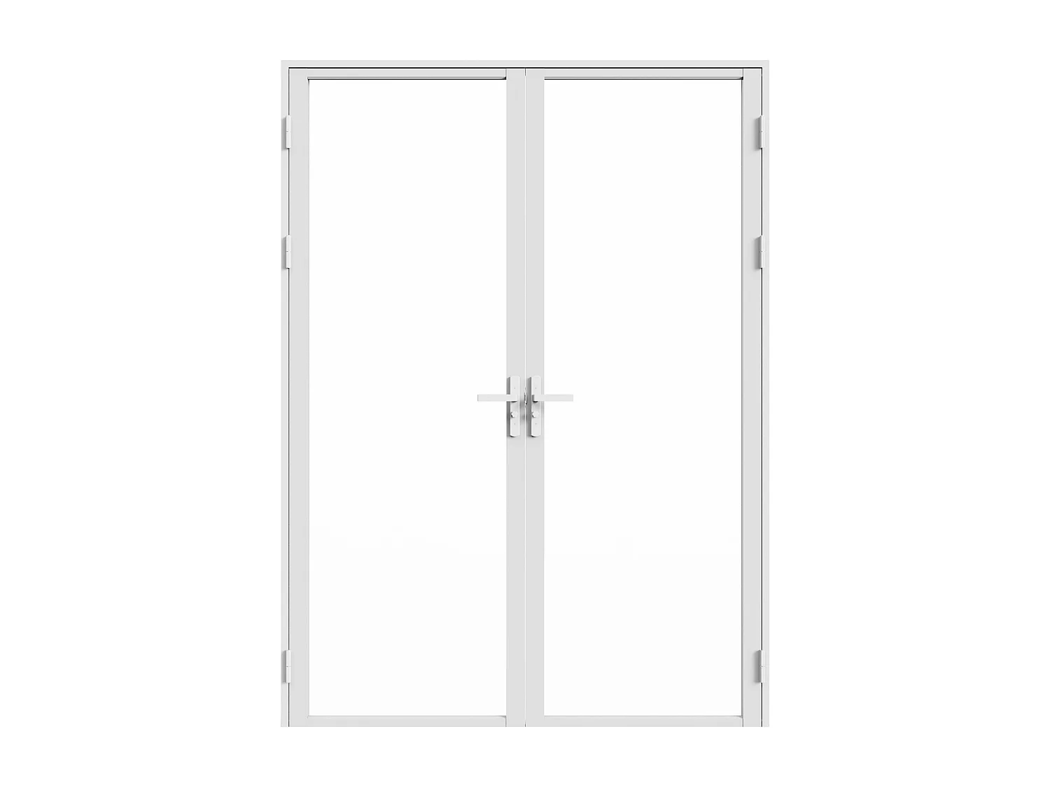Bloc porte réversible à deux battants en aluminium et verre trempé - 2 x H204 x L73 cm - Blanc - LOXTON