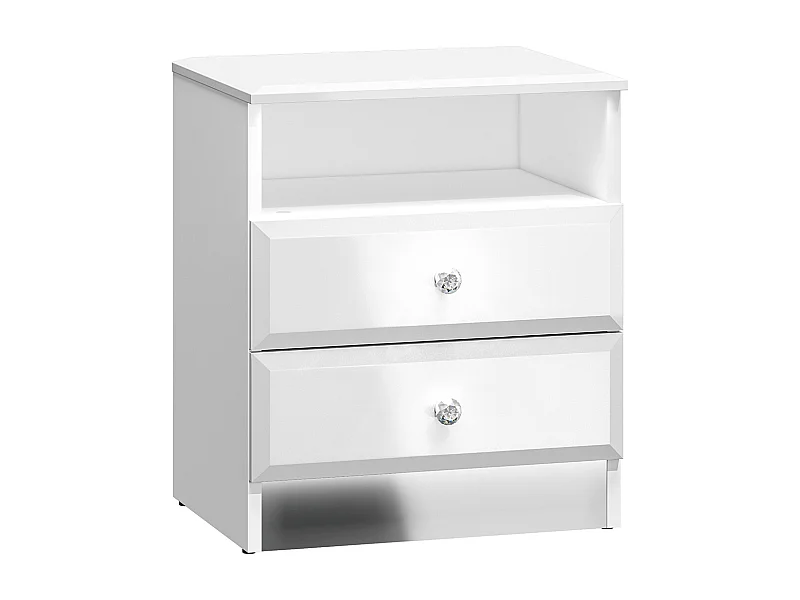 NACHTKONSOLE Glamour weiß / weiß hochglanz 45 / 34 / 53cm